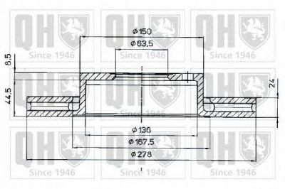 QUINTON HAZELL bdc4368 -  Тормозной диск